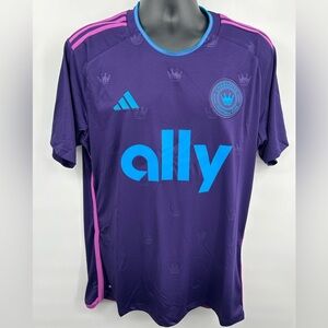 New Adidas Mens Size L Charlotte Football Club Soccer Jersey Futbol Purple